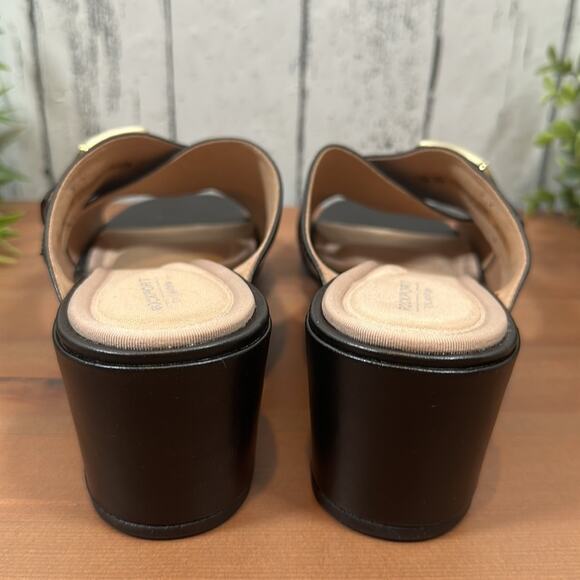 NWOT Rockport Alaina Buckle Total Motion Leather Slide Sandals Size 6.5 - Picture 7 of 11